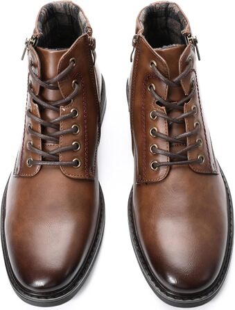 Чоловічі чоботи KNBR Класичні ботильйони зі шнурівкою та блискавкою для бізнесу, ділових поїздок коричневі 43 EU