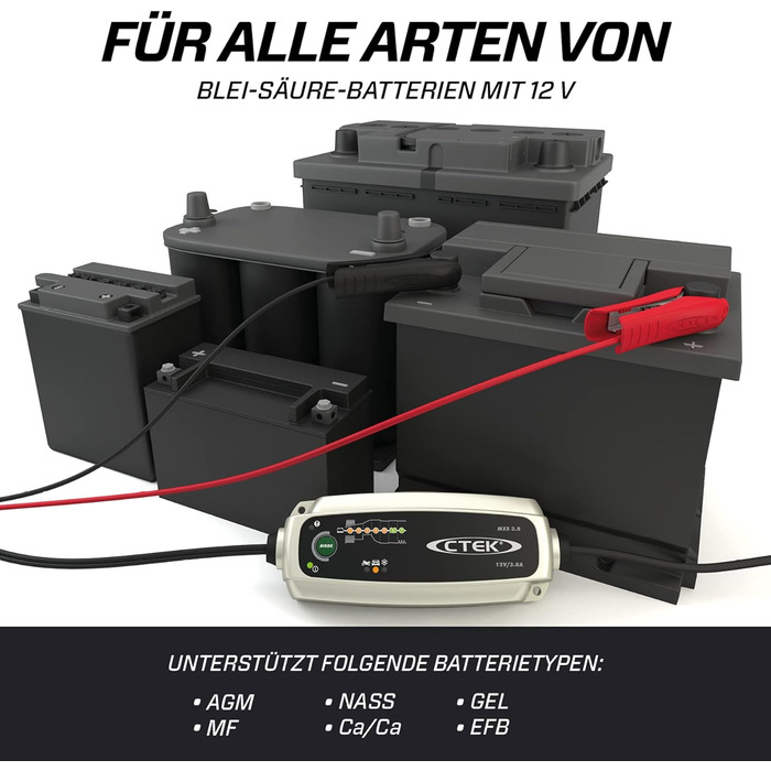 Багатофункціональний зарядний пристрій CTEK MXS 3.8 з 7-ступінчастою програмою, 12 В 3,8 А (штекер ЄС) одинарний
