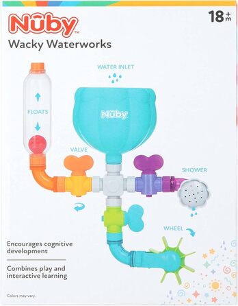 Іграшка для ванни Nuby Wacky Waterworks з присоскою, когнітивний розвиток для дітей, інтерактивна водна іграшка, весела та розвива