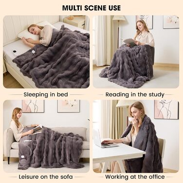 Електрична ковдра з підігрівом Uplayteck, 200x150 см, 8 температурних режимів, 6 таймерів, електрична ковдра з підігрівом та автоматичним вимиканням, швидкий нагрів, м&39яка фланелева ковдра, яку можна прати