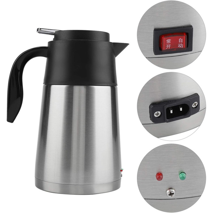 Автомобільний чайник Kuuleyn 1300 мл, автомобільна кружка з нержавіючої сталі з електричним підігрівом, 12 В/24 В з нержавіючої ст