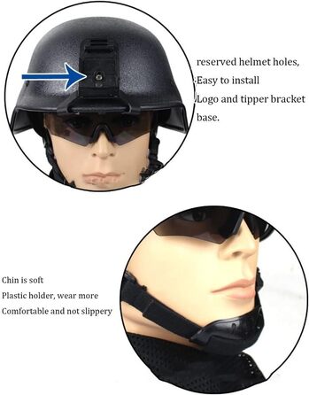 Шолом M88 Riot, легована сталь 1,5 мм зі шкіряною підкладкою, регульований ремінець для підборіддя для страйкболу, тактичного пейнтболу