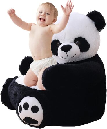 Дитяче тканинне крісло-панда pologmase Плюшеве дитяче крісло-диван-панда, дитячий диван-крісло для читання, сидіння-підтримка для тварин для дітей, малюків, хлопчиків, дівчаток, велика панда
