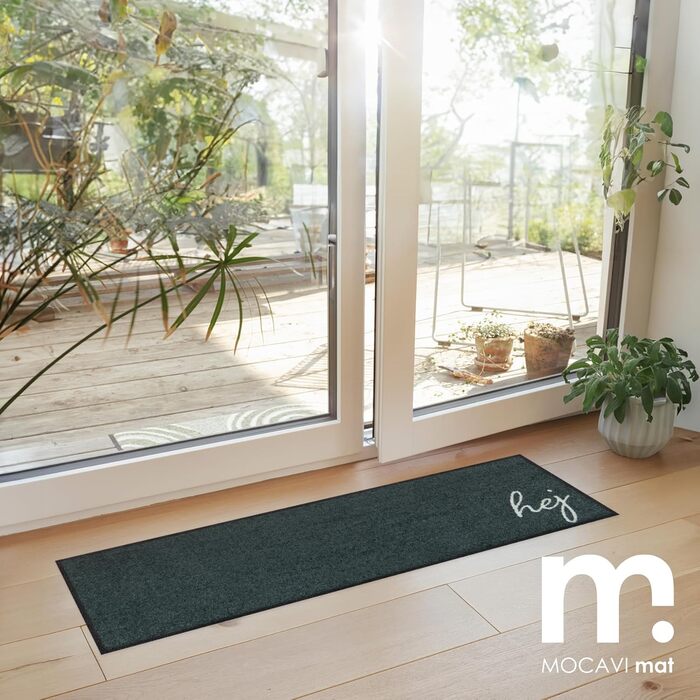 Килимок MOCAVI Килимок для взуття з бордюром, що миється, для вулиці та приміщень, антрацитовий, 30x100 см, килимок для взуття, довгий, вузький, для зняття взуття, декоративна зона для приміщень, вулиці, килимок для передніх дверей, килимок для багажника,