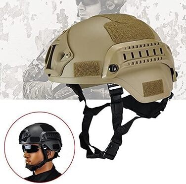 Тактичний шолом Airsoft Mich 2000 PJ з підтримкою NVG та боковими рейками, тактичний бойовий шолом CS, захисне спорядження для активного відпочинку, коричневий, один розмір