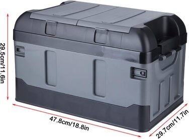 Складаний органайзер для багажника з 2 відділеннями, для дому, авто, вантажопідйомність 60 кг (матовий чорний колір)