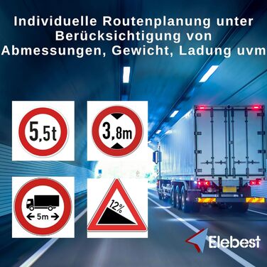 Дюймова GPS-навігаційна система для автомобілів, вантажівок та автофургонів Карти Європи (52 країни) з оновленнями, радар-детектором, помічником руху по смузі, Bluetooth, базою даних точок інтересу та системою hands-free, 90 9-