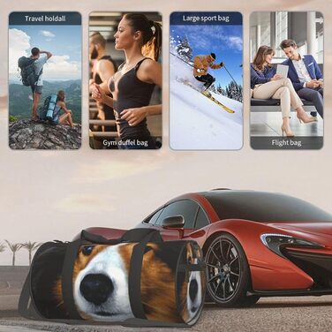 Спортивна сумка для подорожей, малюнок Шетландська вівчарка, Чорна, Універсальний розмір, Дорожня сумка