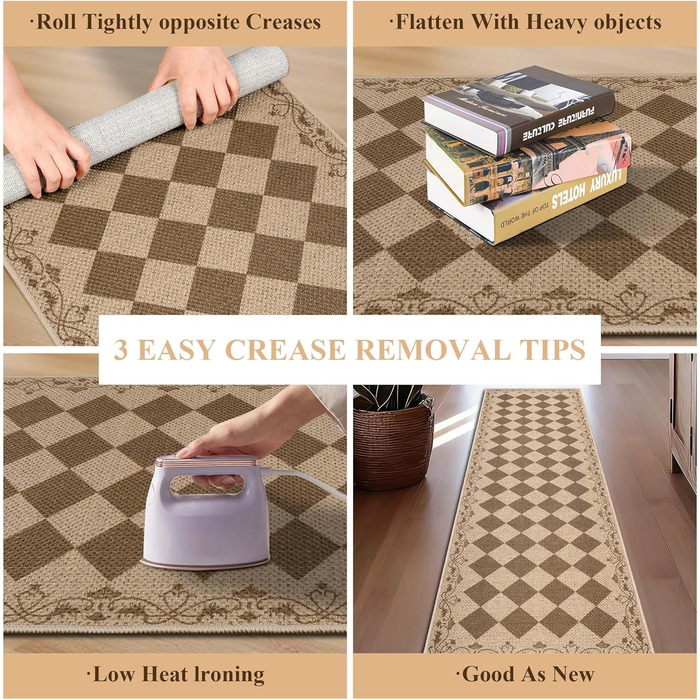 Килимова доріжка Cekene для передпокою, коричневого кольору, 80x200 см, бохо, кухонний килим, що миється, нековзний, джутова, для передпокою, кухні, коридору, спальні, 80 x 200 см, коричневого кольору