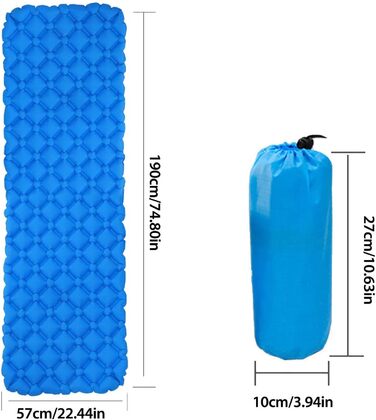 Кемпінговий матрац IAZE, рюкзак-спальний килимок, спальний килимок Ultimate Camping Hiking з сумкою для перенесення, компактний легкий надувний матрац Sleeping Pad