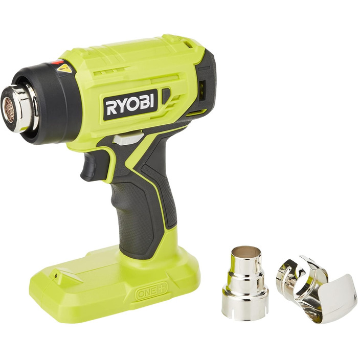Акумуляторна повітродувка RYOBI 18 V ONE R18HG-0 (потік повітря 170 л/хв, нагрівання до 470, світлодіодне освітлення, з двома наса