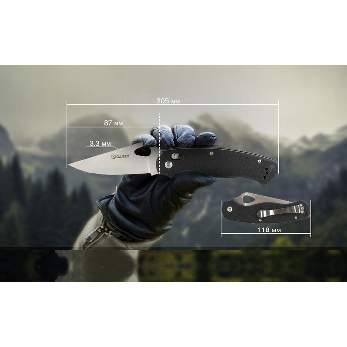 Складаний кишеньковий ніж, лезо з нержавіючої сталі 440C, ергономічна нековзна рукоятка G10 з кліпсою, полювання, риболовля, кемпі