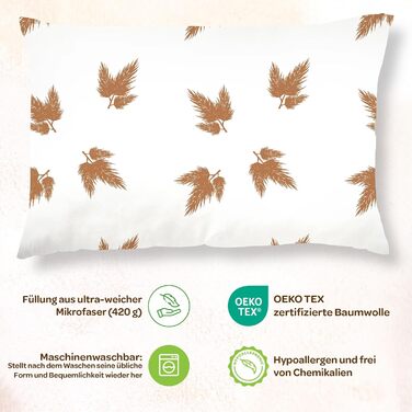 Дитяча подушка з бавовняною наволочкою - Подушка підходить для дітей віком від 3 до 10 років - Розмір 60x40 см - М'яка подушка Гіп