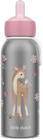 Термос-пляшка Campus Little Dutch з відкидним верхом - Ізольована пляшка для пиття для дітей - Термос з нержавіючої сталі - Зберігає напої гарячими протягом 4 годин і холодними протягом 12 годин - Без BPA - 350 мл - Сад казки