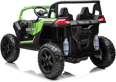 Дитячий електромобіль UTV XXL 24V 2 шт. місцевий, зелений, електромобіль для дітей 2 шт. місцевий, шкіряні сидіння, 2 двигуна по 1