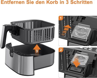 Змінний кошик для фритюрниці Innsky 5.5 л для фритюрниці Innsky, кошик для фритюрниці з антипригарним покриттям, можна мити в посудомийній машині, IS-EE004, ексклюзивно для кошика для фритюрниці Innsky