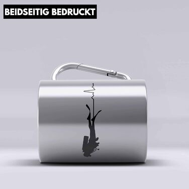 Тренд - Кружка для дайвінгу з нержавіючої сталі з карабіном, подарунковий карабін, кружка з нержавіючої сталі, ідея подарунка з нержавіючої сталі для чоловіків, графічна еволюція дайвінгу, інструктор з дайвінгу, кухоль для дайвінгу (срібна)