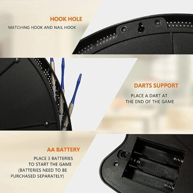 Електронна мішень для дартсу, Електронна мішень для дартсу з 12 дротиками та 30 змінними наконечниками, Електронна мішень для дартсу з голосовим керуванням та РК-дисплеєм, Мішень для дартсу на батарейках, Електрична мішень для дартсу, Нова версія