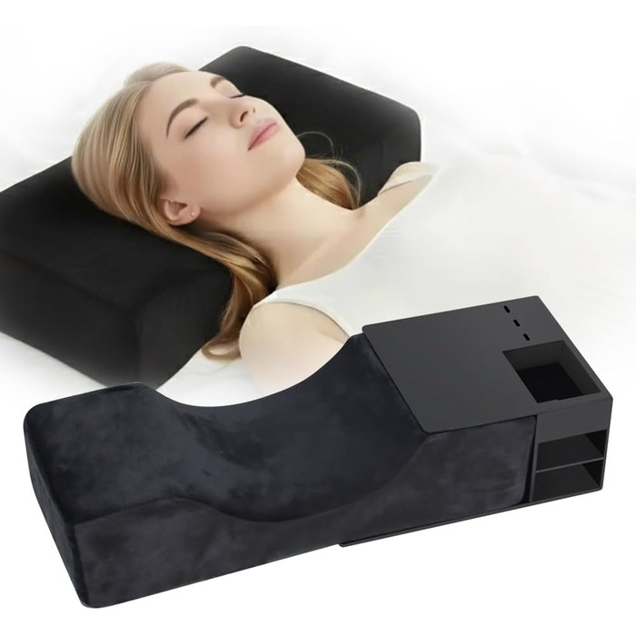 Подібна подушечка для вій, аксесуар для нарощування вій для салону краси, тримач для інструментів для нарощування вій, виготовлений з піни з ефектом пам&39яті (чорний) Black Kit