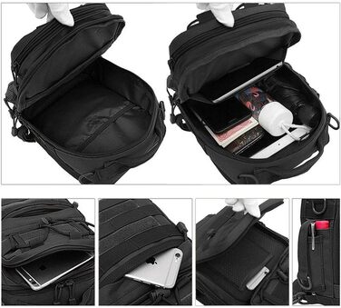 Тактична нагрудна сумка HUNTVP Військова сумка через плече Водонепроникний рюкзак через плече Багатофункціональна сумка для риболовлі Спорт Кемпінг Велоспорт на природі