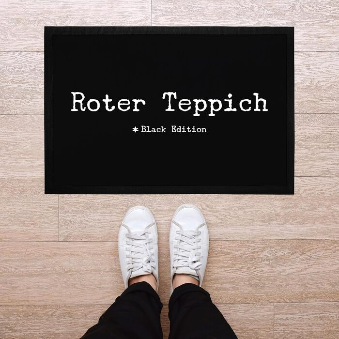 Килимок для дверей MoonWorks із кумедним написом, червоний килим, чорний варіант, нековзний та миється, білий, 60x40 см