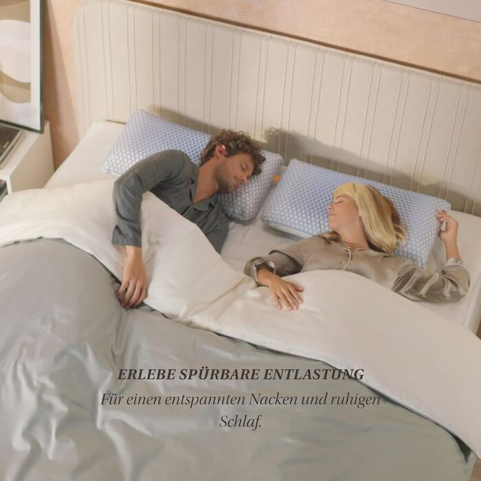 Підтримуюча подушка Emma Elite 70x40 см Ергономічна подушка з регульованою висотою та охолоджувальним чохлом AirGrid Дихаюча подушка з піни з памяттю форми з чохлом, який можна прати, для всіх положень сну Elite 70 x 40 x 12 см