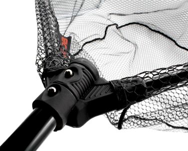 Підсак Angel-Berger Wild Devil Baits Predator, складний, гумований, підсак для великої риби, підсак для човна, рибальська сітка XL / 80x70 см