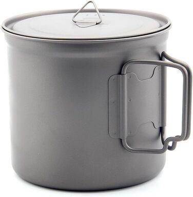 Надлегкий титановий вуличний горщик, складний портативний посуд для пікніка з кришкою, сріблясто-сірий