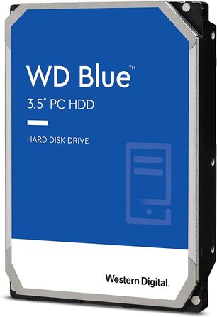 Внутрішній жорсткий диск Western Digital Blue 4 ТБ, SATA 6 Гбіт/с, 3,5 дюйма, 5400 об/хв, 256 МБ кеш-пам'яті, WD40EZAZ (відновлений)