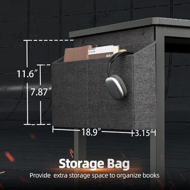 Ігровий стіл BEXEVUE LED 100x50 см з карбоновою стільницею, з шухлядою, кишенею та 2 гачками для навушників, комп&39ютерний стіл з розетками, чорний 100 x 50 см, чорний карбон