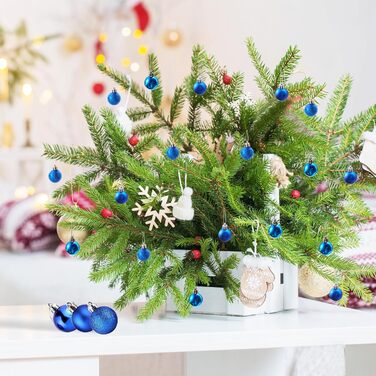 Набір блакитних ялинкових кульок 24 шт GESDYO