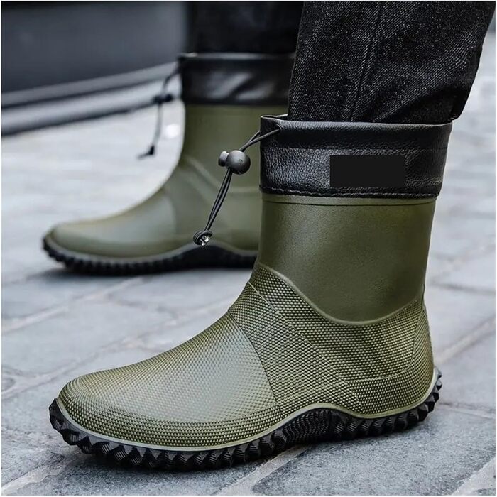 Чоловічі гумові чоботи, водонепроникні короткі гумові чоботи, садові чоботи, робоче взуття на низькому підборі, взуття для активного відпочинку на природі, колір 4, EU 40