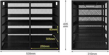 Органайзер для офісного столу EasyPAG з 12 кишеньками, металевий та дерев&39яний, формату А4, тримач для документів, лоток для файлів, тримач для журналів, лоток для листів, органайзер для паперових журналів, чорний, 12 кишень (6x2)