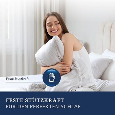 Пухова подушка Billerbeck Martina - 80 x 80 см - Міцна опорна подушка - 15 гусячого пуху та 85 пера