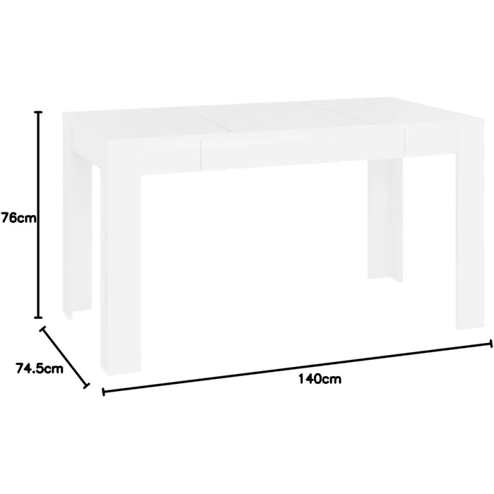 Обідній стіл vidaXL з простими лініями, кухонний стіл, обідній стіл, обідній стіл, меблі для їдальні, білий, 140x74,5x76 см, інженерна деревина