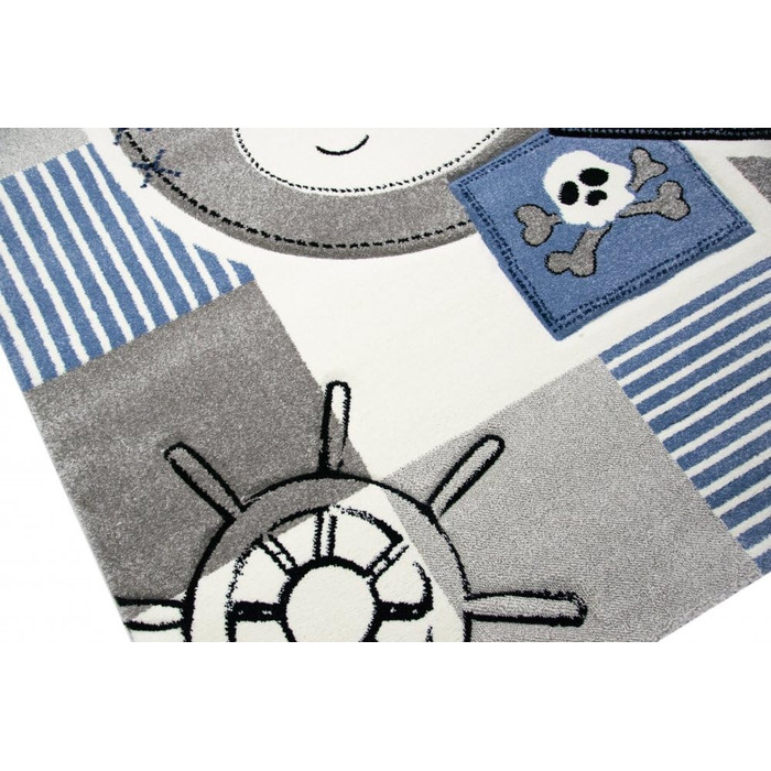 Килимок дитяча кімната дитяча кімната хлопчиків AFFE піратський синій кремовий сірий чорний розмір 200 х 290 см