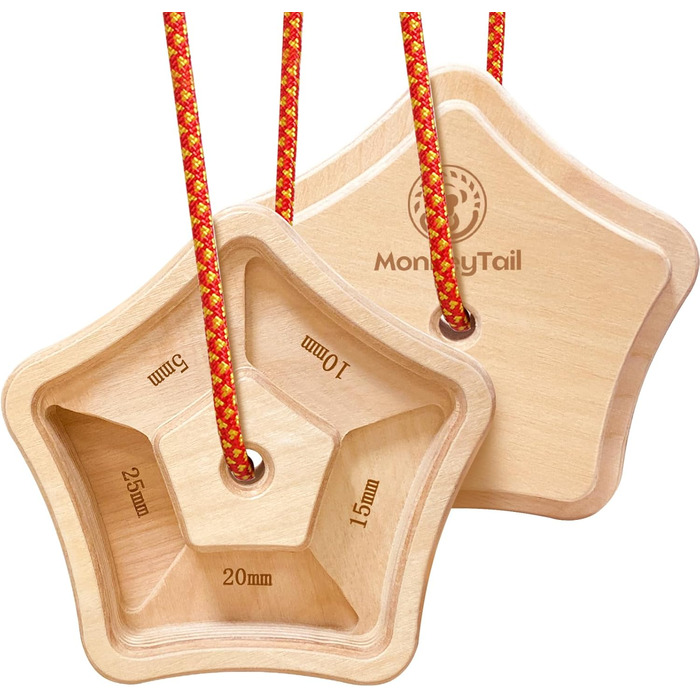 Дошка для скелелазіння MonkeyTail Hangboard для посилення хвата, виготовлена з дерева, для використання в приміщенні та на вулиці