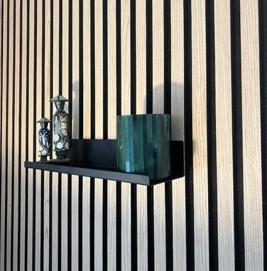 Настінна полиця для акустичних панелей, ширина 30,4 см, металева, свердління не потрібне (34,4 см)