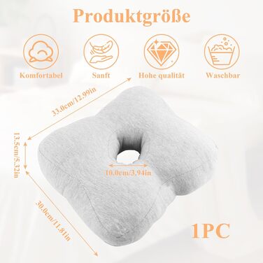Подушка для пірсингу, прямокутна перфорована подушка, подушка з отвором для сережок, захист від запалення, тиску, ран, знеболення, подушка для сну для тих, хто спить на боці CNH