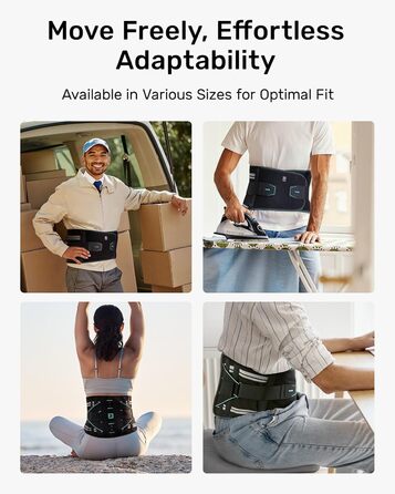 Пояс для підтримки спини для чоловіків та жінок, 8-кратна поперекова підтримка з 3D-накладкою, дихаюча спинна фіксація для полегшення болю в спині (S) Синій S