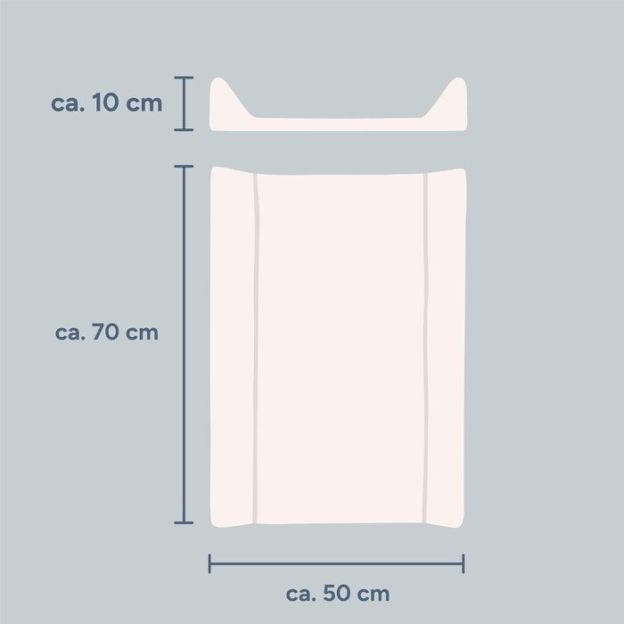 Пеленальний килимок з клином, що миється - Гігієнічний, безпечний та універсальний, бежевий Пеленальний килимок 50x70 Пеленальний