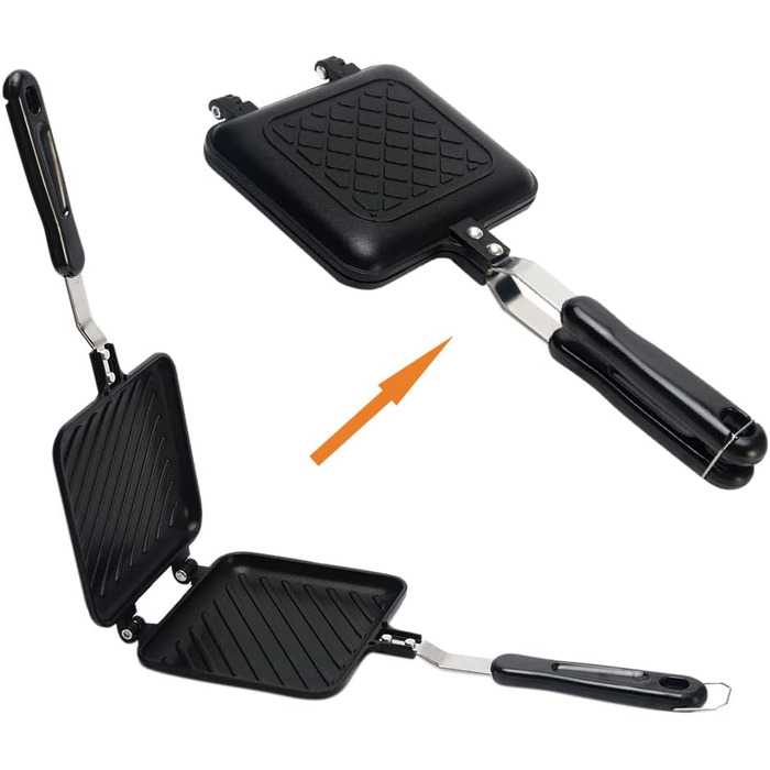 Чавунна вафельниця, вафельниця Міні-вафельниця Паніні Гаряча бутербродниця Сковорода з антипригарним покриттям Домашня кухня Машина для сніданку