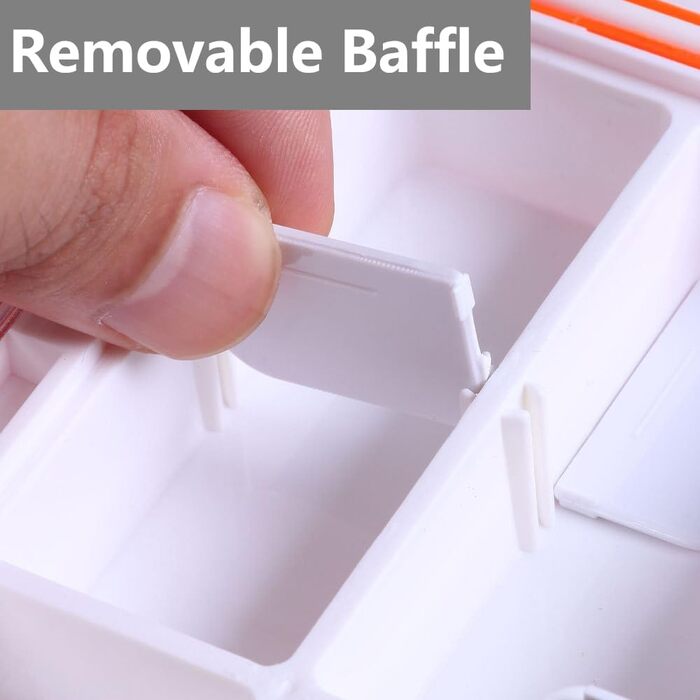 Коробка для рибальських снастей, водонепроникний органайзер для рибальських аксесуарів з подвійною застібкою для рибальських гачків, ювелірних намистин, сережок, ключів, 2 шт. и (великий помаранчевий великий сірий)