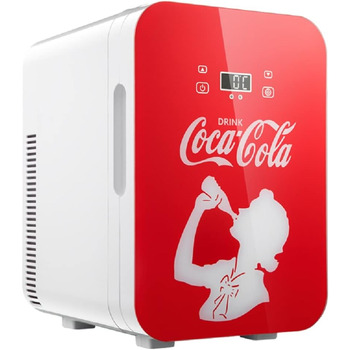 Міні-холодильник Coca-Cola 9,3 л CUBES Компактний міні-холодильник зі скляним тиском та сенсорним РК-дисплеєм Маленький холодильни
