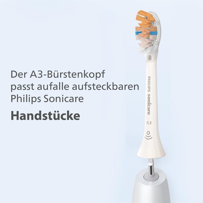 Оригінальні насадки для звукових зубних щіток Philips Sonicare Original A3 Premium All-in-One - 2 упаковки білого кольору (модель HX9092/10) ука (2 упаковки)