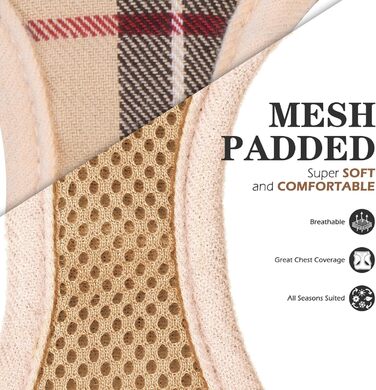 Шлейка та повідок для собак, комплект з тримачем для AirTag, м'яко підбитий, середній розмір, противисмикування, світловідбиваюча шлейка для цуценят, нашийник та повідок для прогулянок, Хакі, розмір S (Нашийник 22.8-29 см, Обхват грудей 36.8-40.6 см) Хакі