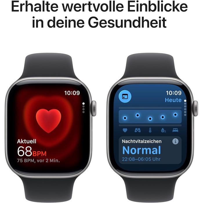 Розумний годинник Apple Watch Series 11 GPS Cellular 46 мм із корпусом із алюмінію кольору космічний сірий та чорним спортивним ремінцем (M/L), показник сну, фітнес-трекер, моніторинг здоров&39я, завжди ввімкнений дисплей, спортивний ремінець, корпус 46 м