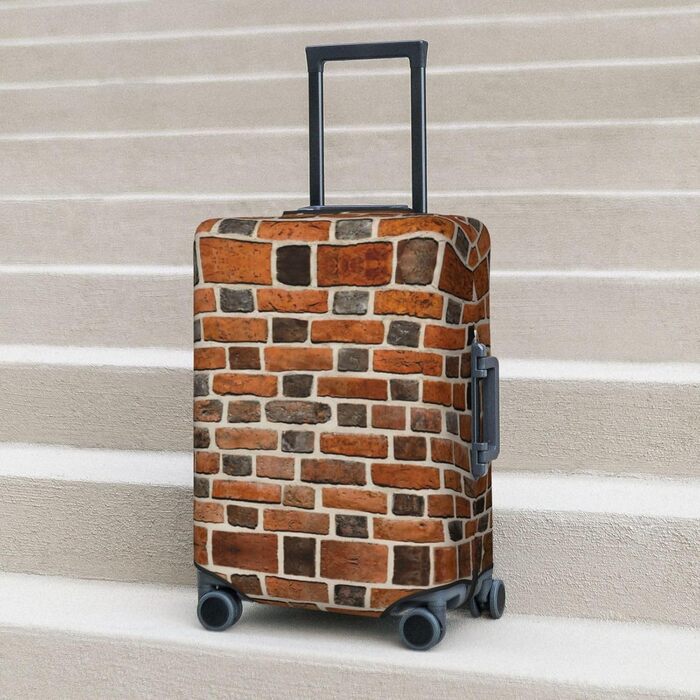 Чохол для валізи Цегляна стіна з еластичної тканини, захисний від подряпин та пилу, чорний, розмір 85 см
