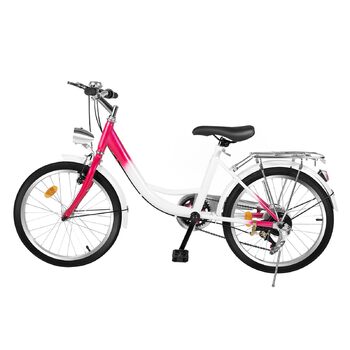 Дюймовий дитячий велосипед для дівчаток, 6-швидкісний дитячий велосипед з фарою та заднім кріпленням, регульована швидкість та висота, дитячий велосипед у голландському стилі, міський велосипед, 20-