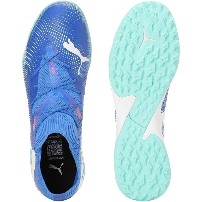 Футбольні бутси Puma Unisex Future 7 Match TtSoccer 41 EU Bluemazing Puma White Electric Peppermint